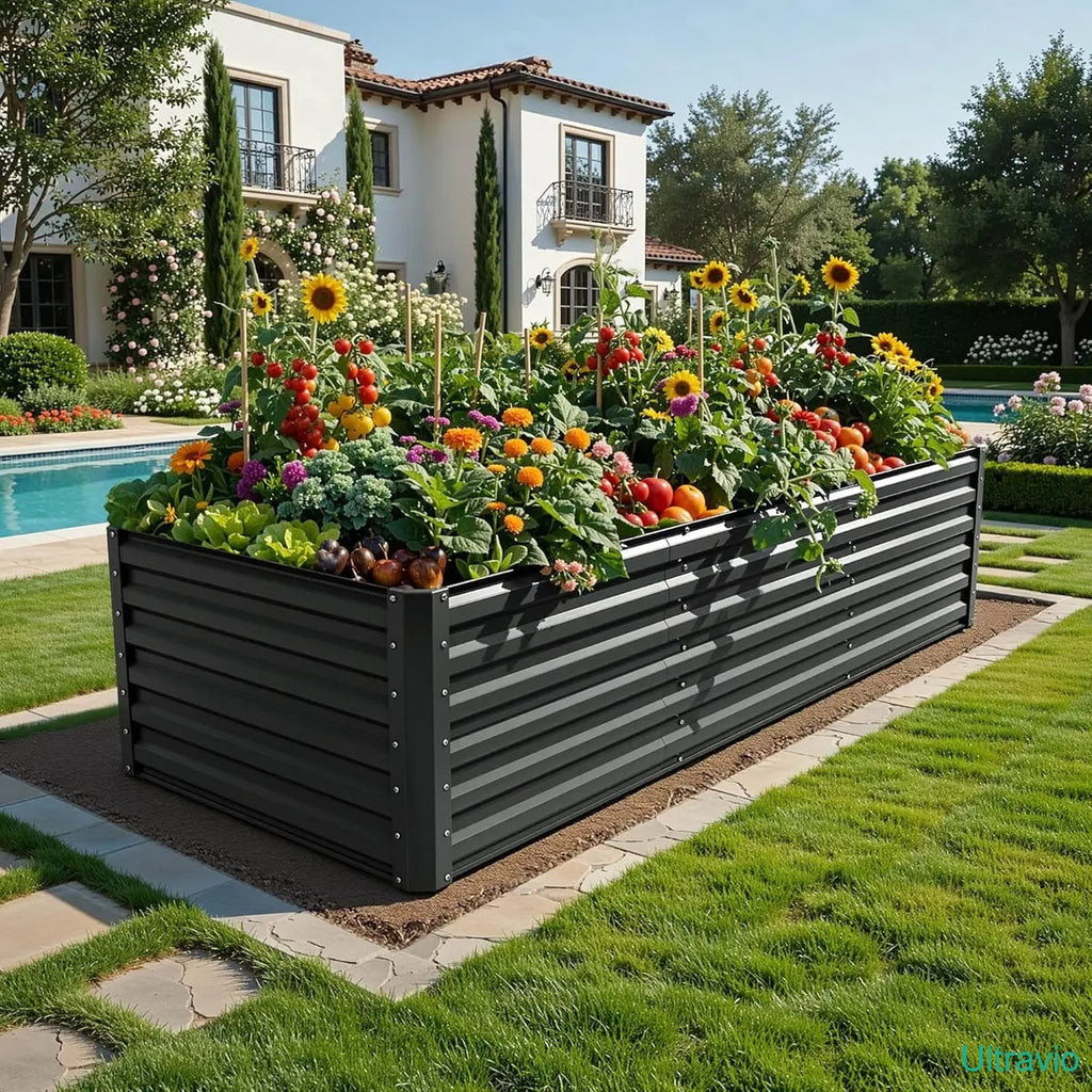 1/2 pcs Raised Garden Bed Kit, with Gloves & Tension Bar