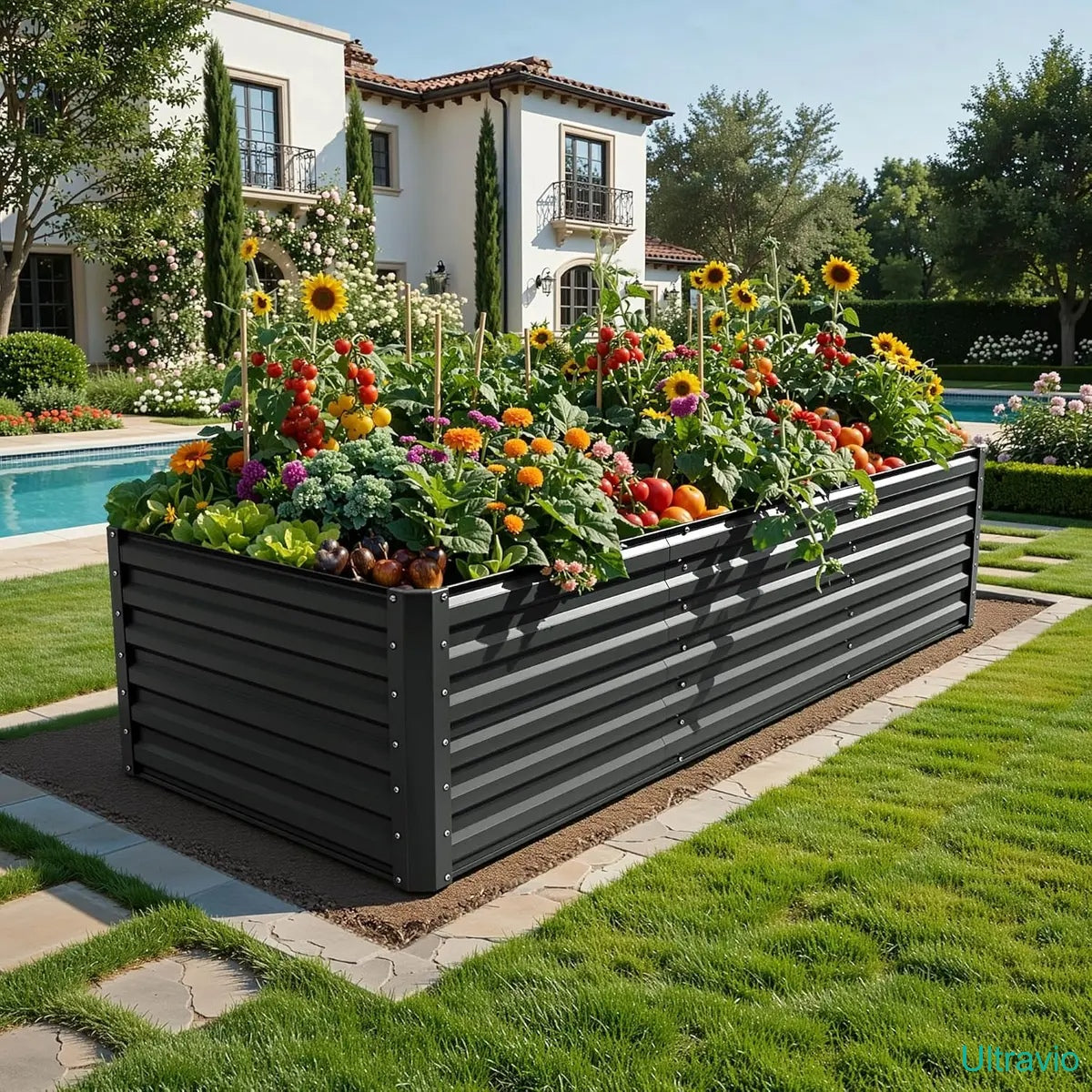 1/2 pcs Raised Garden Bed Kit, with Gloves & Tension Bar