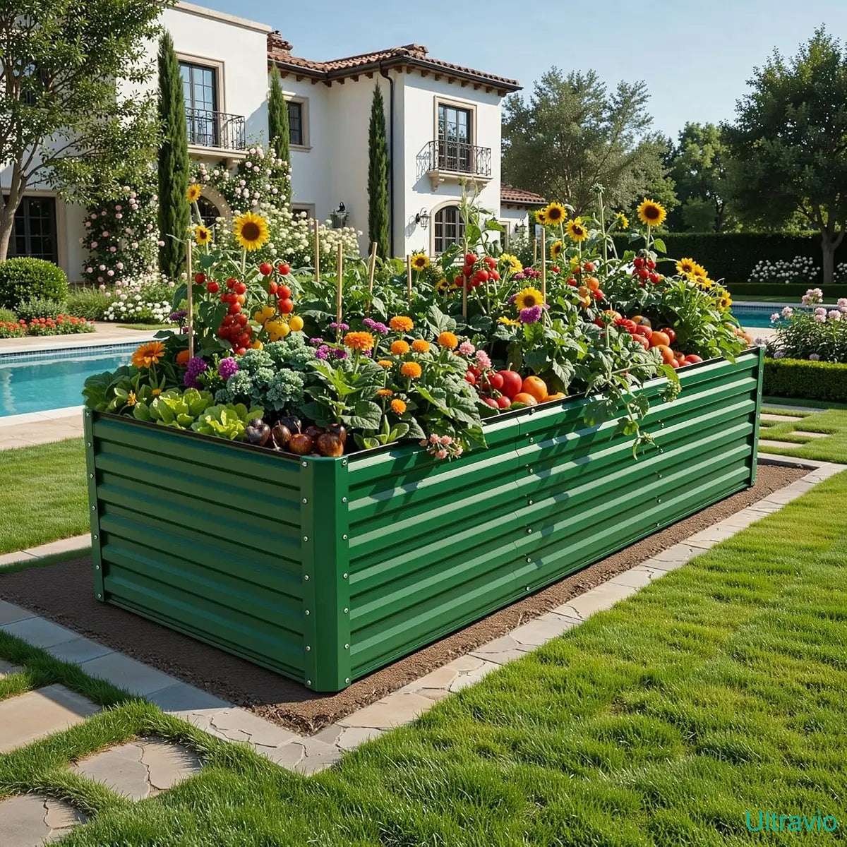 1/2 pcs Raised Garden Bed Kit, with Gloves & Tension Bar